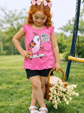 Cute little girls bird shirt okie dokey